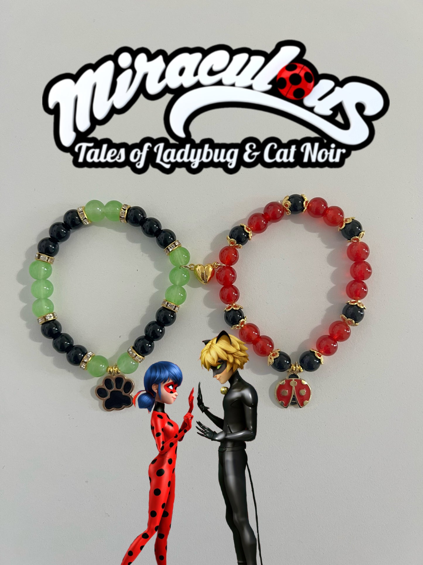 Lady Bug & Cat Noir Bracelet Set