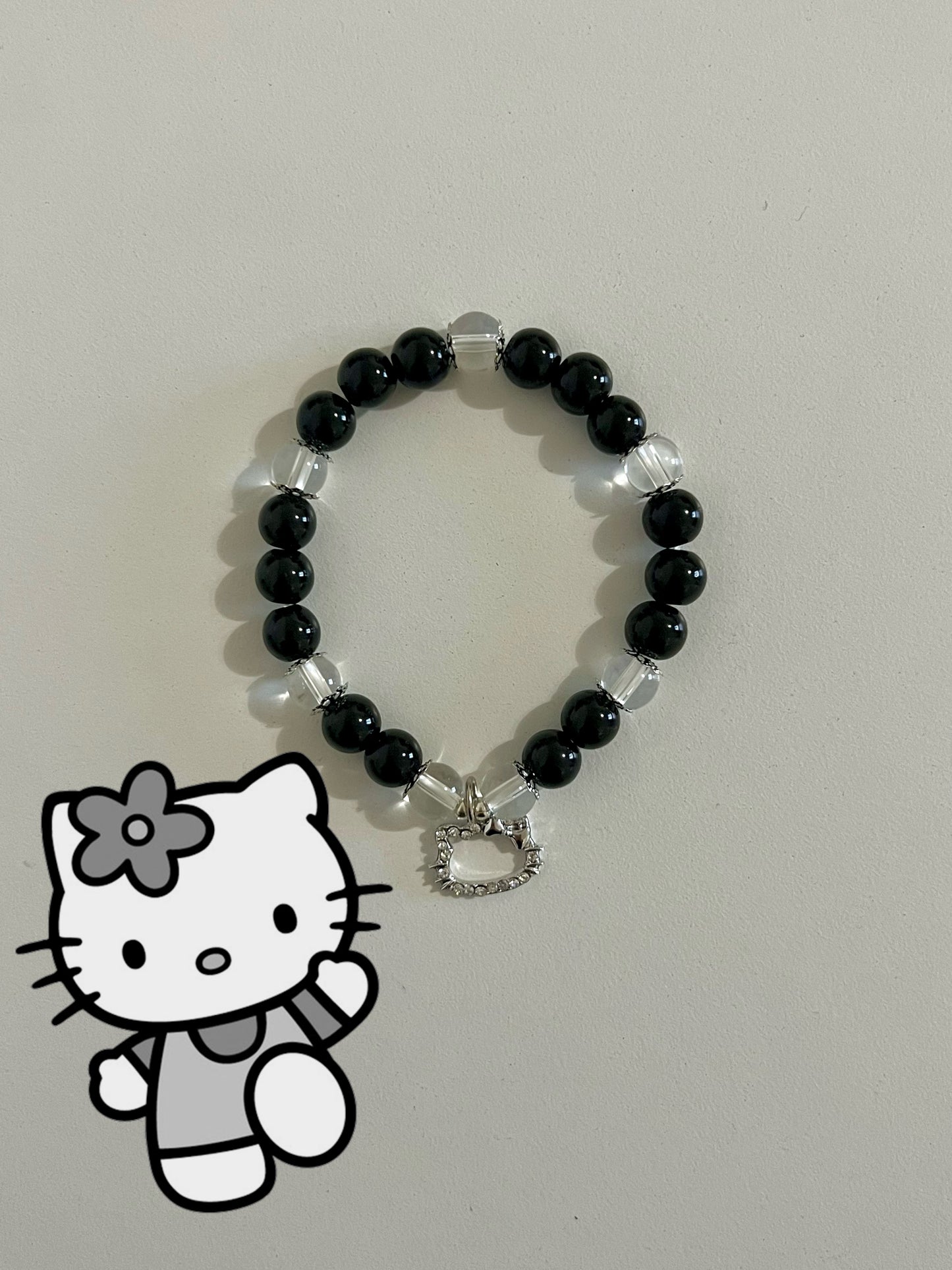 Black Hello Kitty Beaded Bracelet
