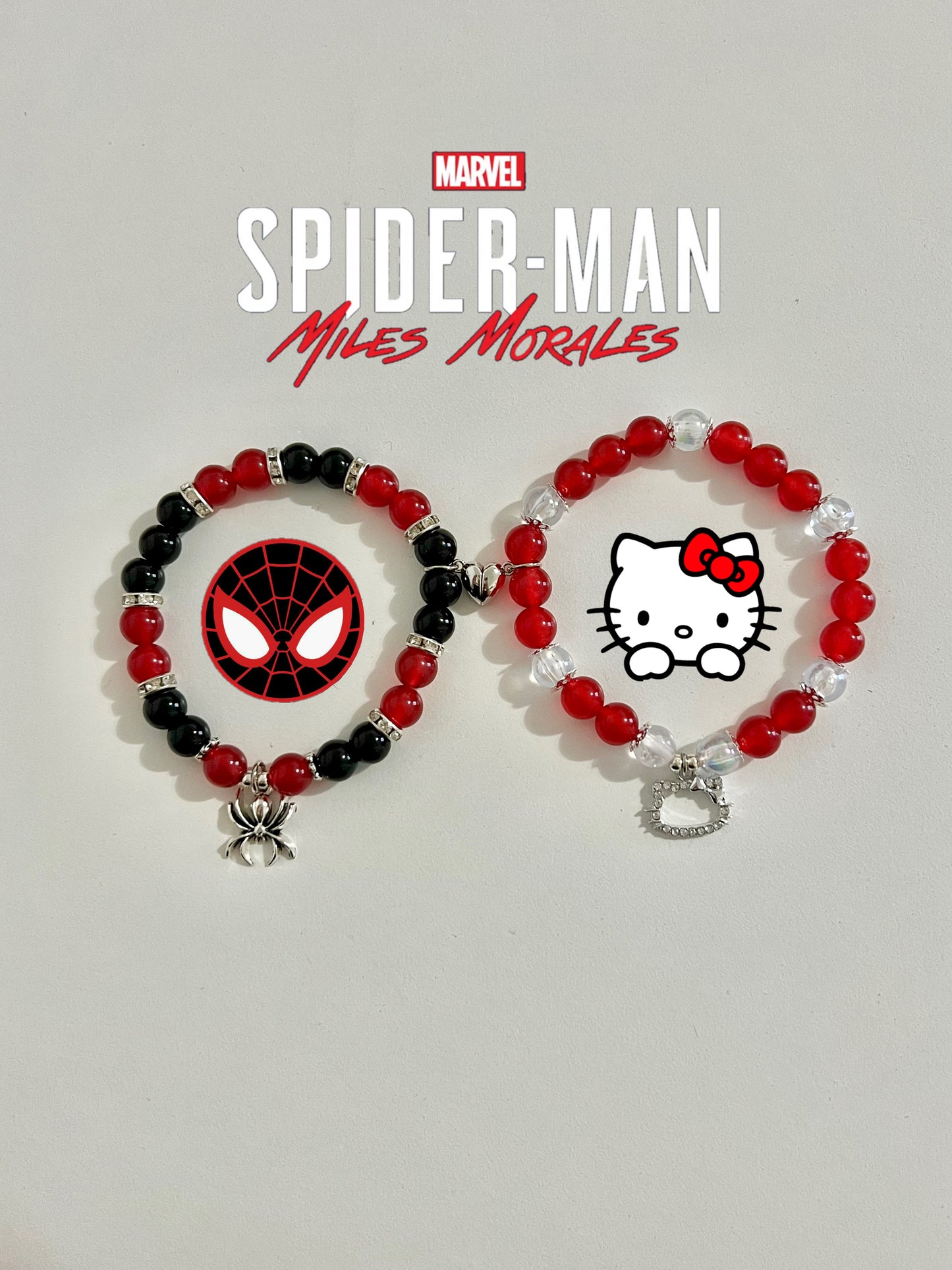 Miles Morales & Red Hello Kitty Bracelet Set
