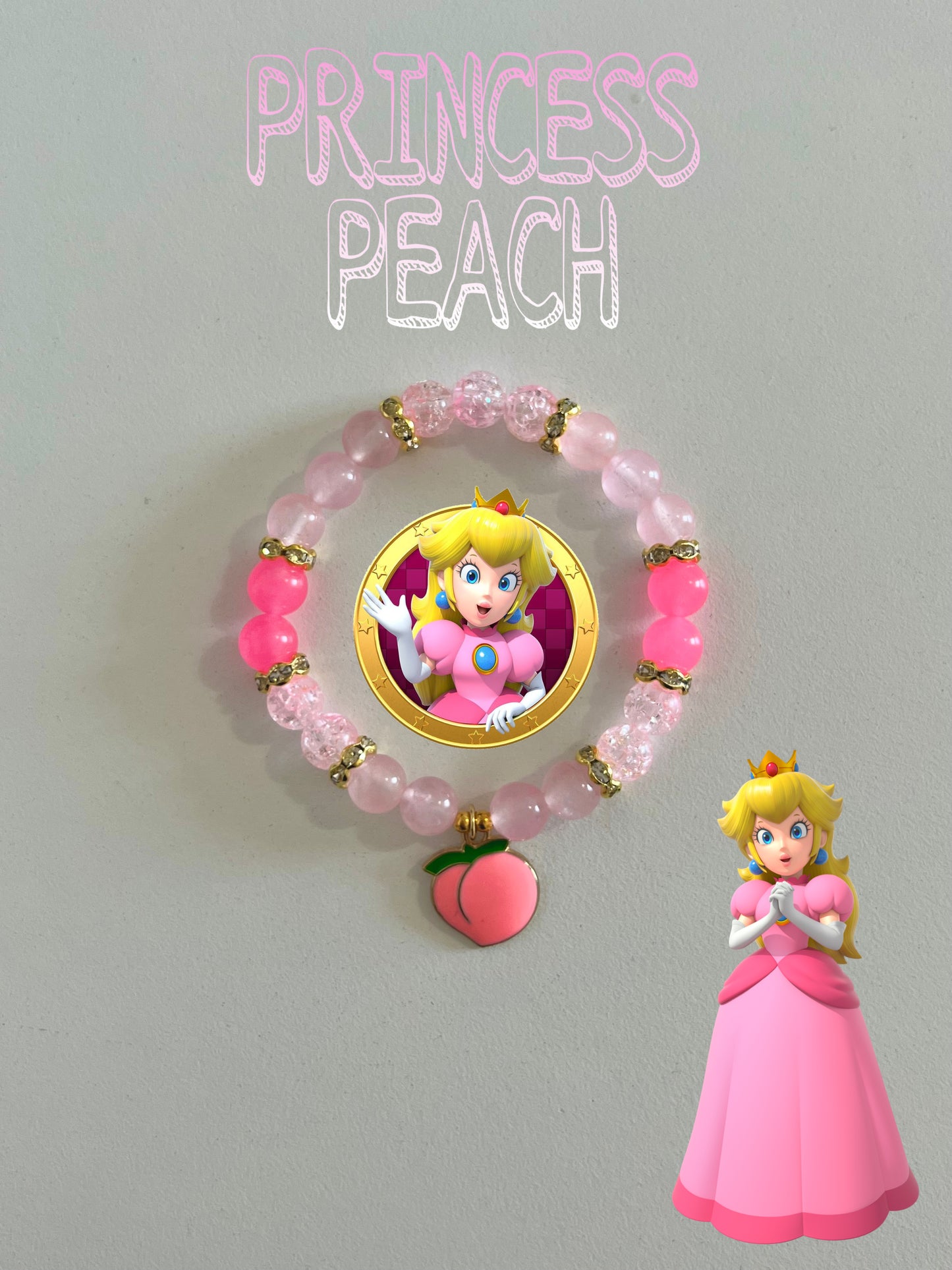 Princess Peach Beaded Bracelet
