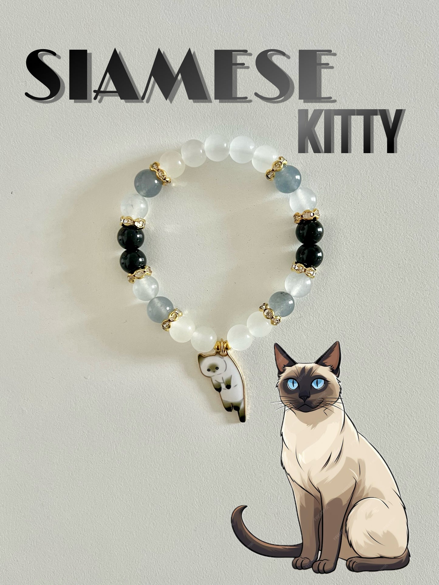 Siamese Kitty Beaded Bracelet