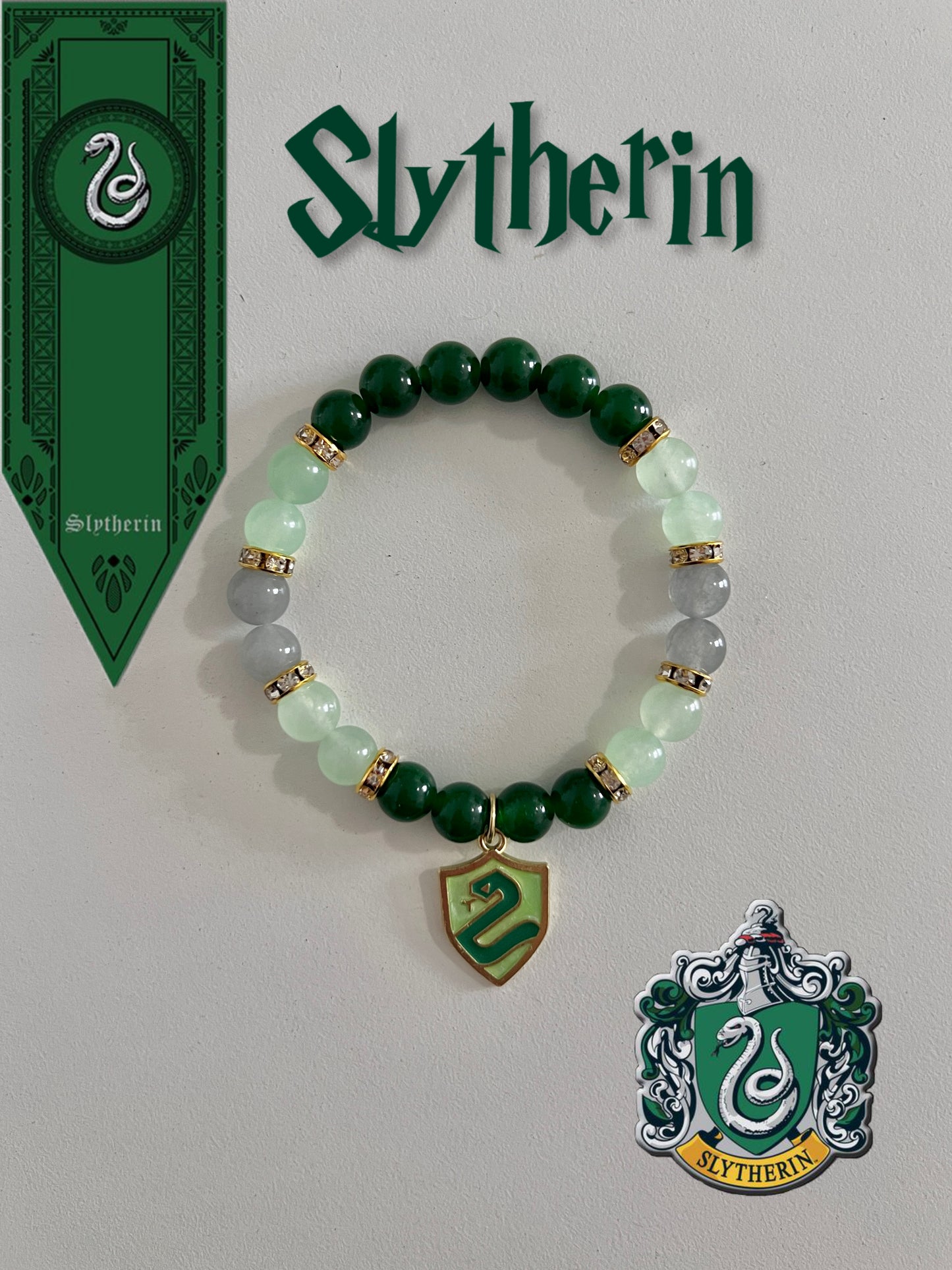 Slytherin Beaded Bracelet