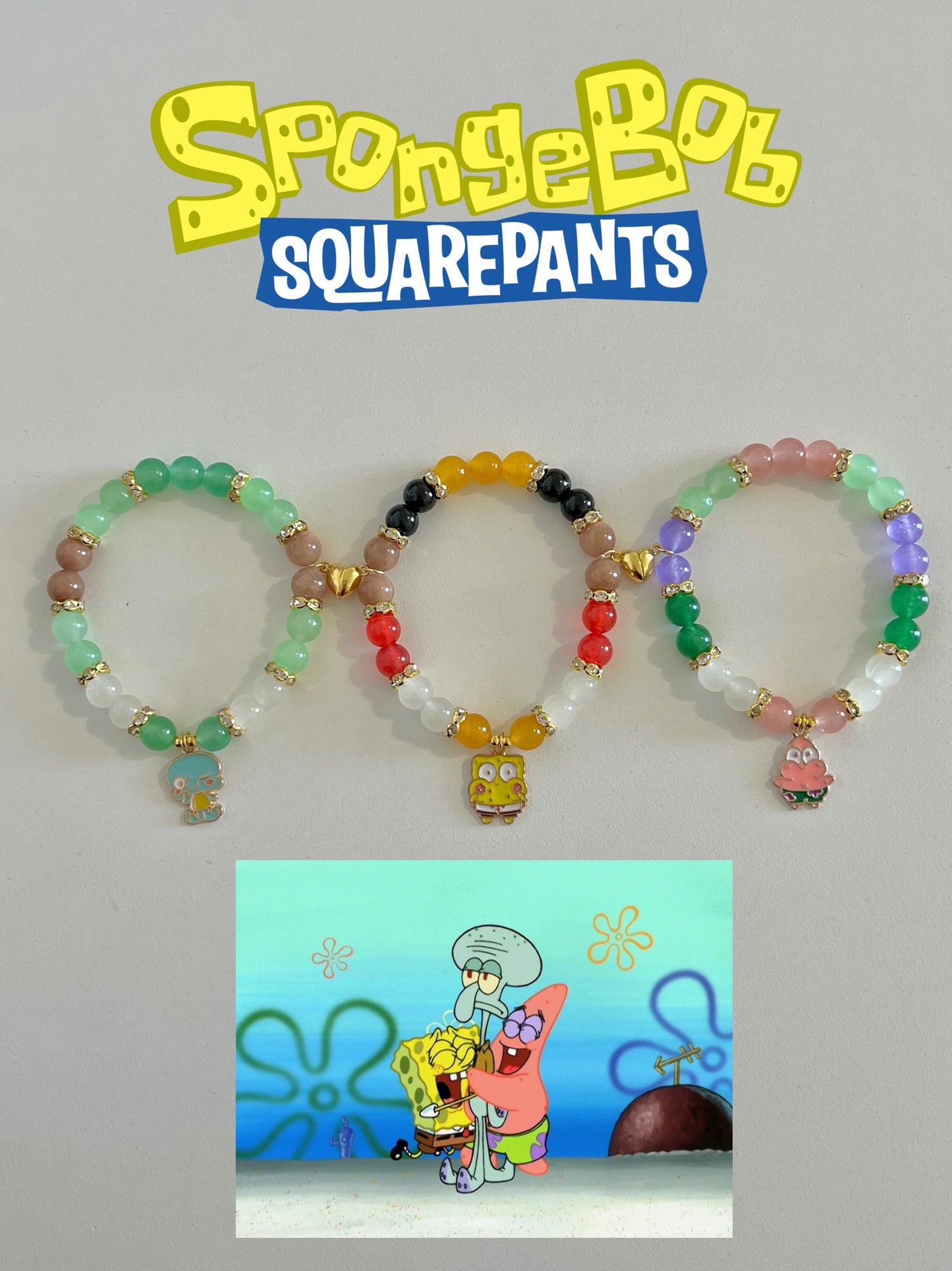 SpongeBob & Patrick & Squidward Exclusive Beaded Bracelet Set