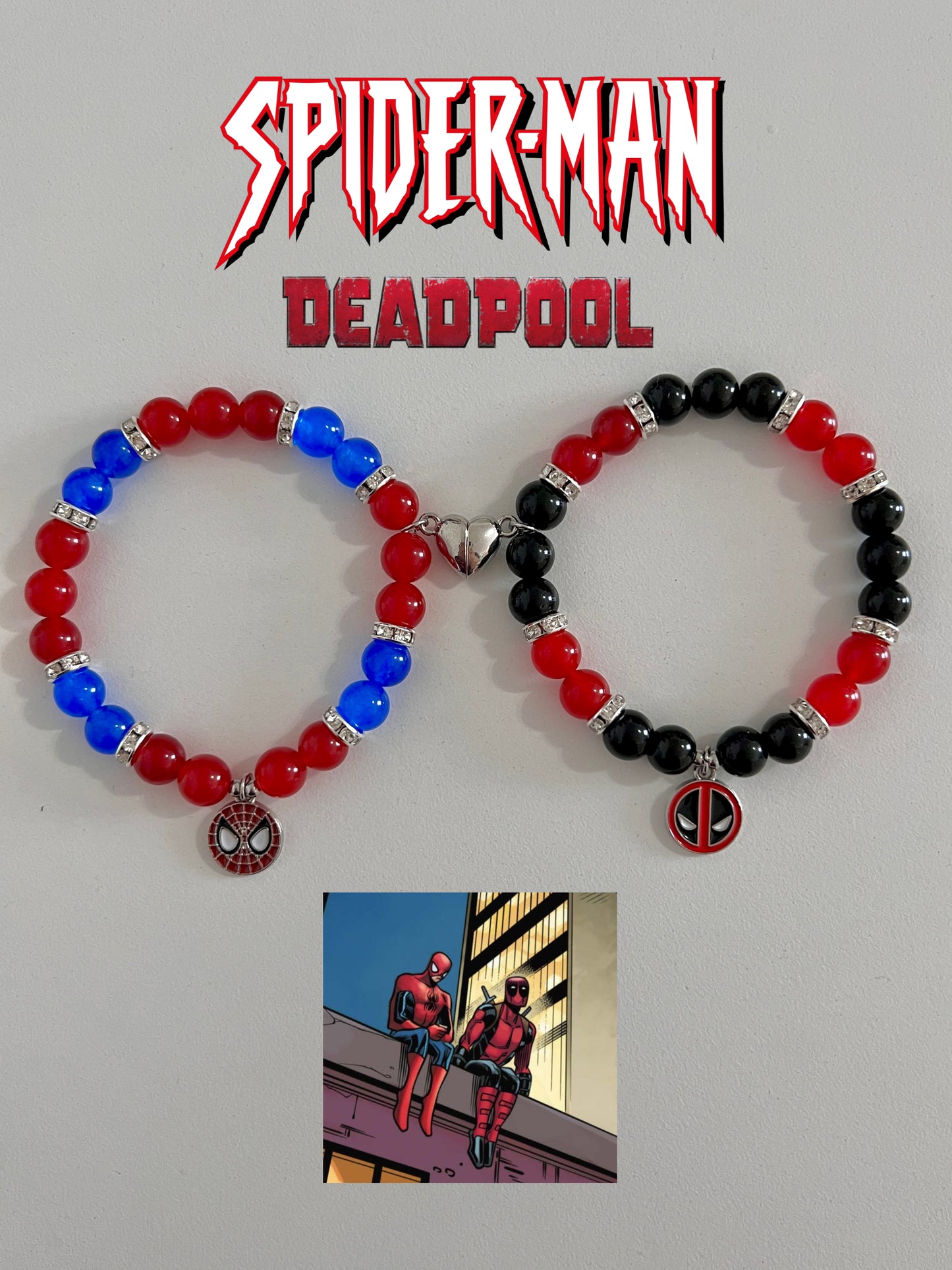 Spiderman & Deadpool Bracelet Set
