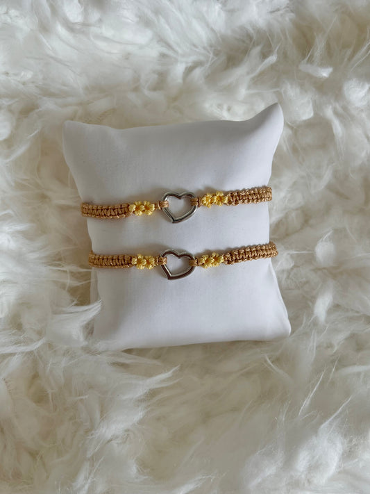 Brown Heart Exclusive Braided Bracelet