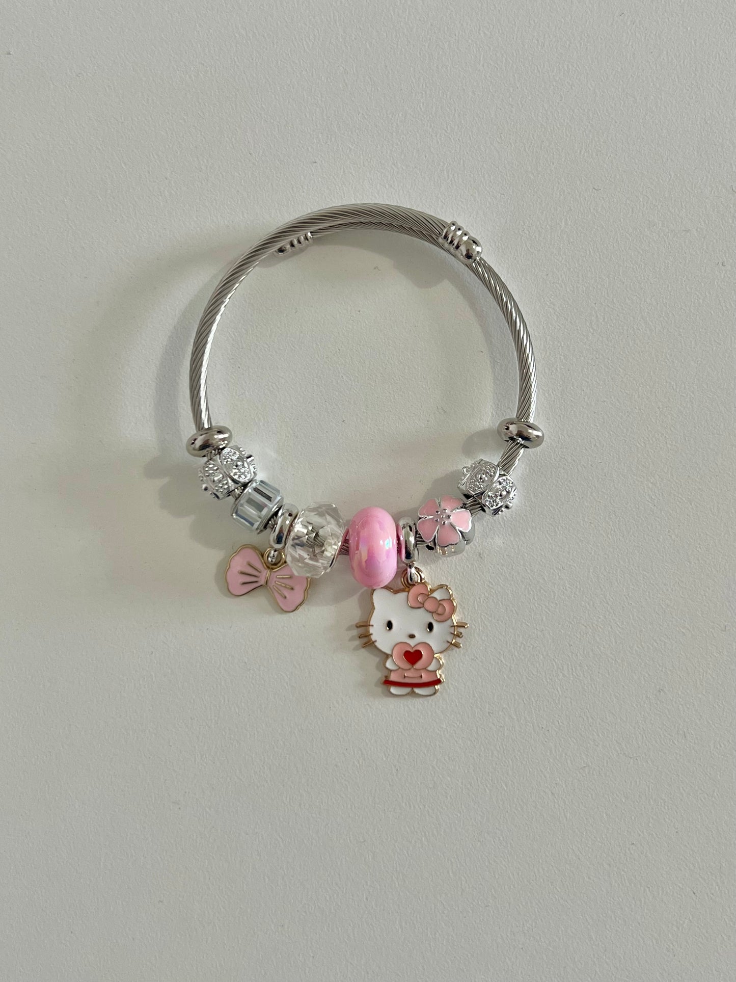 Pink Heart Hello Kitty Bangle