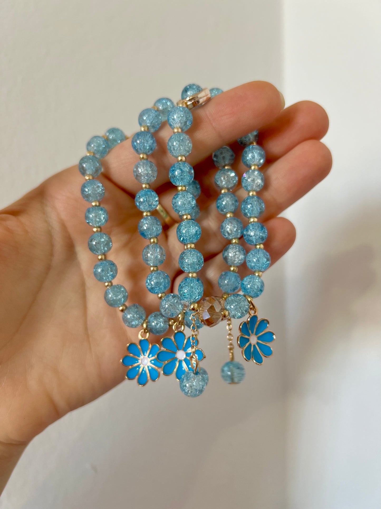 Blue Flower Exclusive Beaded Bracelet