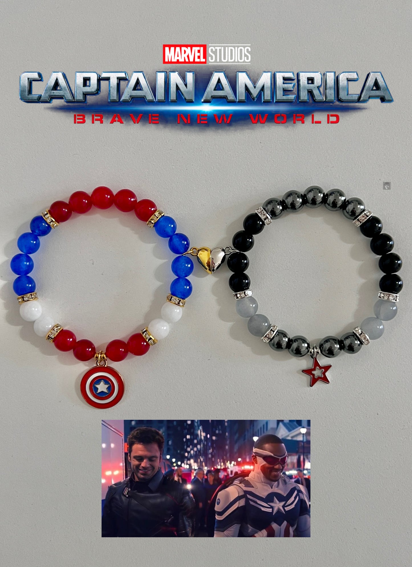 Captain America & Bucky Barnes Bracelet Set (PRE-ORDER)