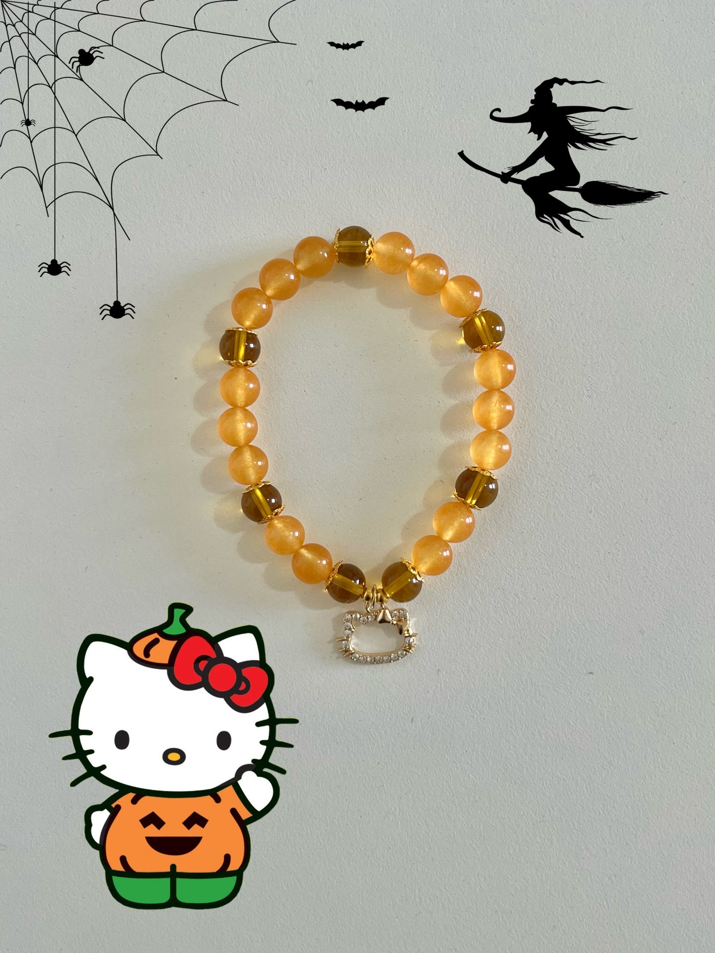 Halloween Hello Kitty Beaded Bracelet