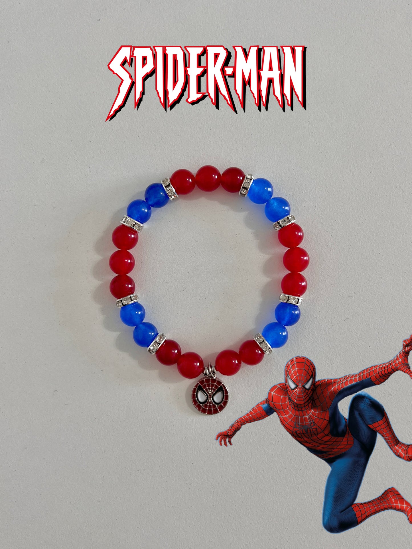 Comic Spiderman Beaded Bracelet