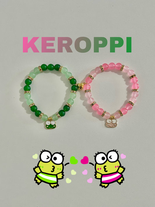 Pink Keroppi & Green Keroppi Bracelet Set
