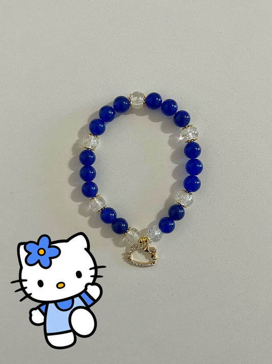 Dark Blue Hello Kitty Beaded Bracelet