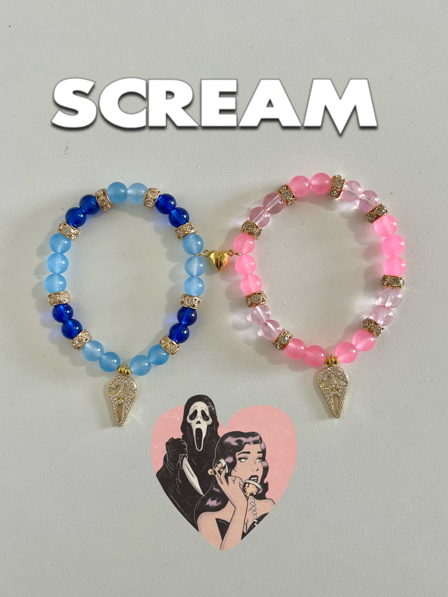 Blue Scream & Pink Scream Bracelet Set