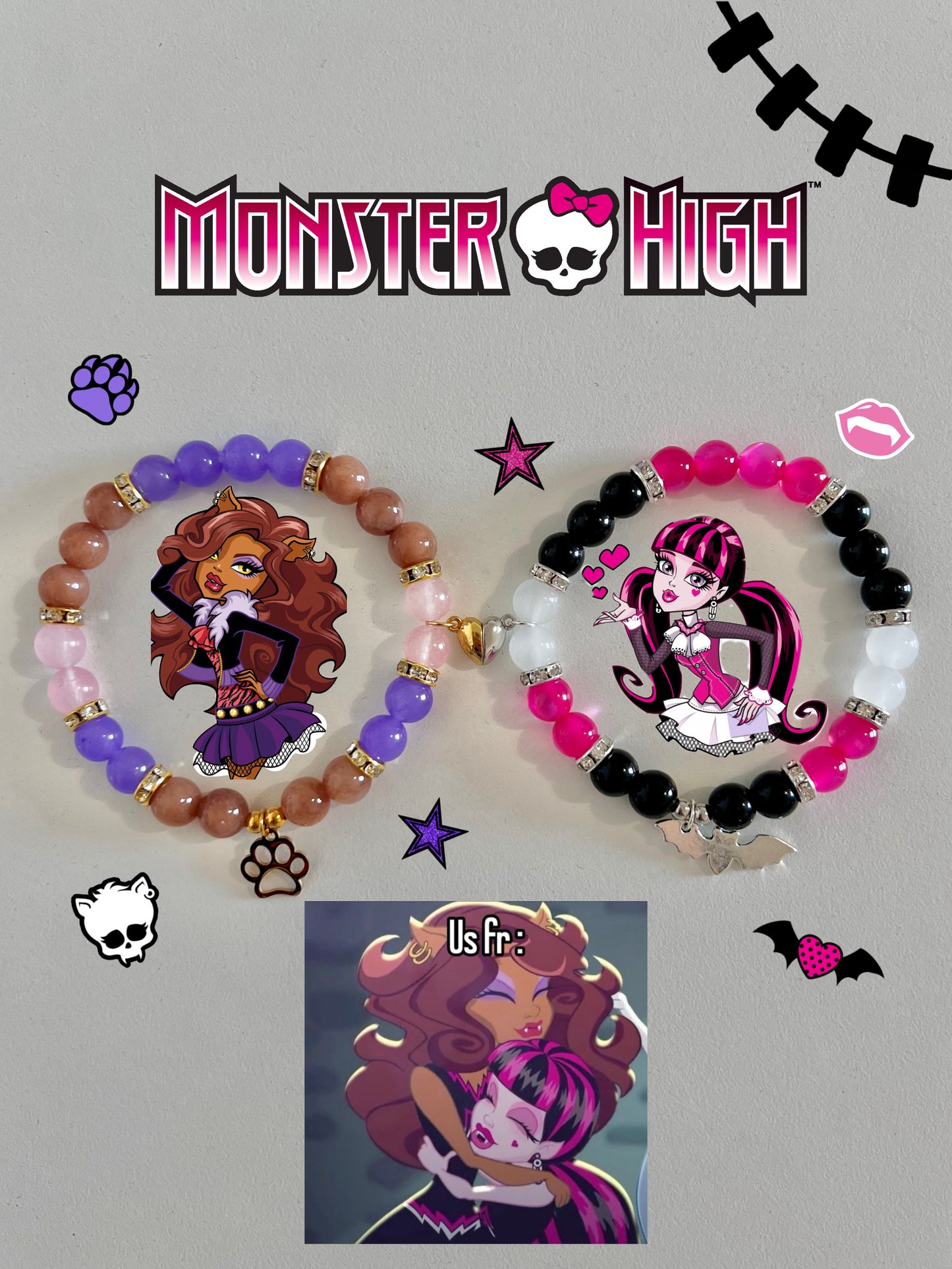 Draculaura & Clawdeen Bracelet Set