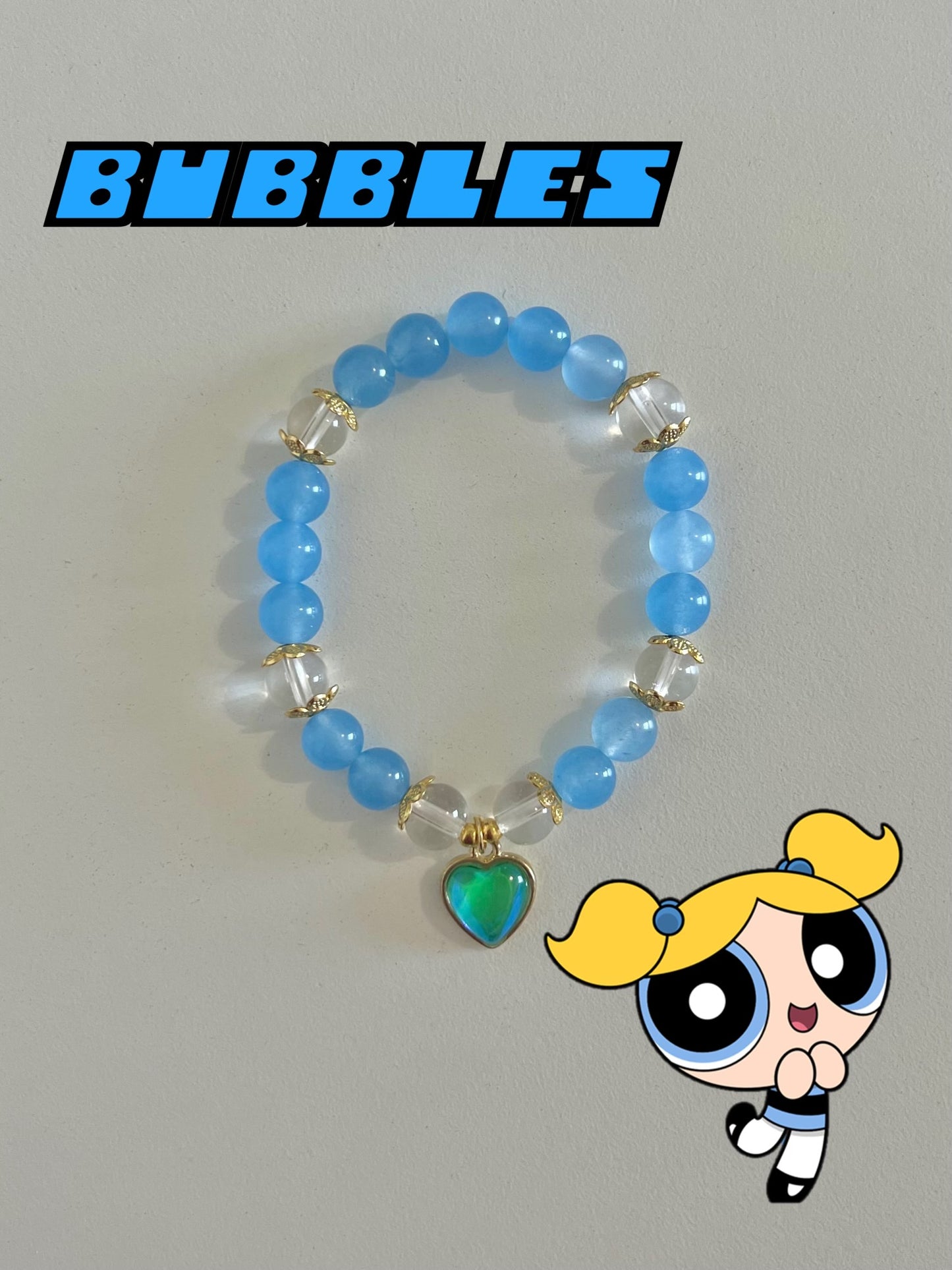 Bubbles PowerPuff Girls Beaded Bracelet