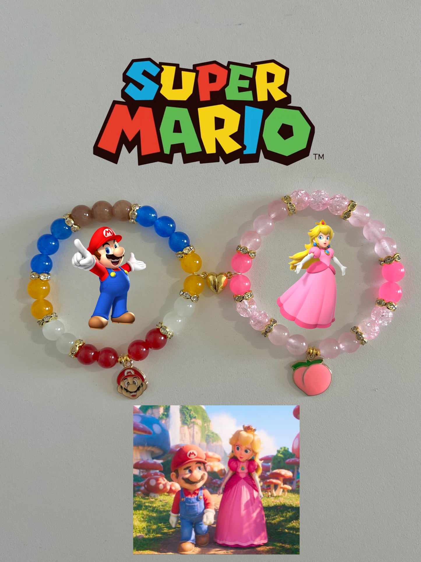 Mario & Princess Peach Bracelet Set