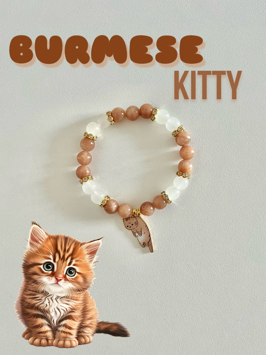 Burmese Kitty Beaded Bracelet