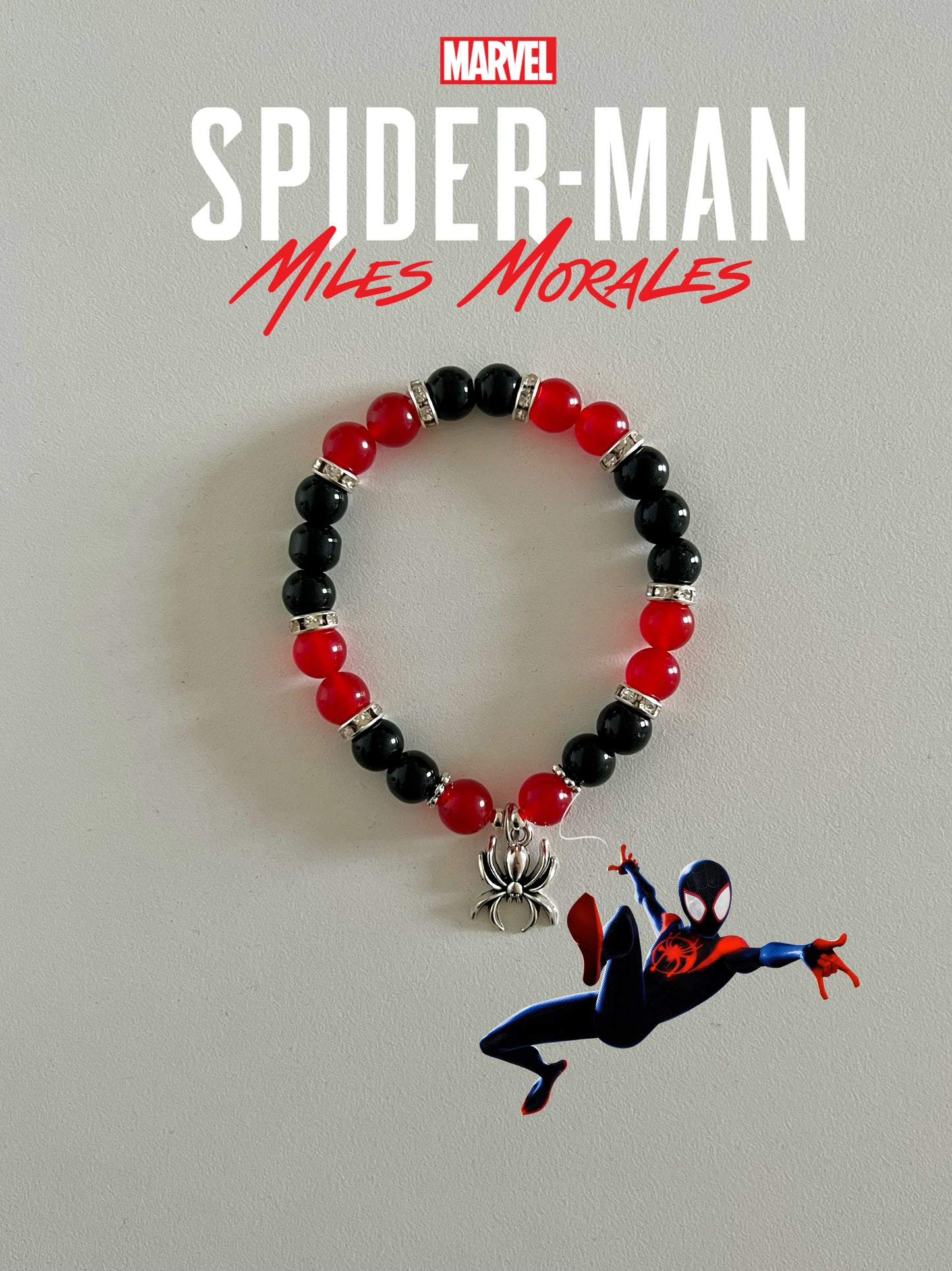 Spiderman beaded bracelet