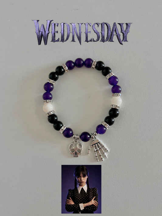Wednesday Addams Beaded Bracelet