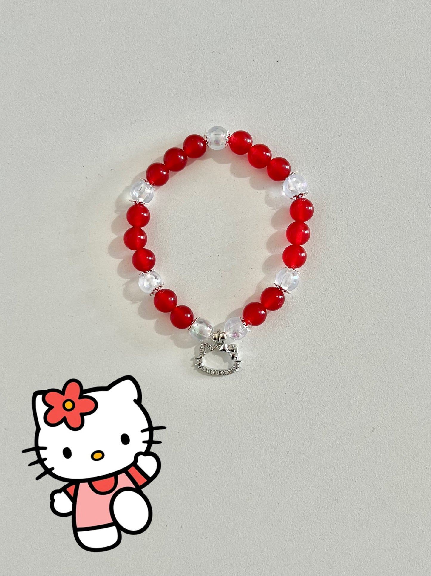 Red Hello Kitty Beaded Bracelet