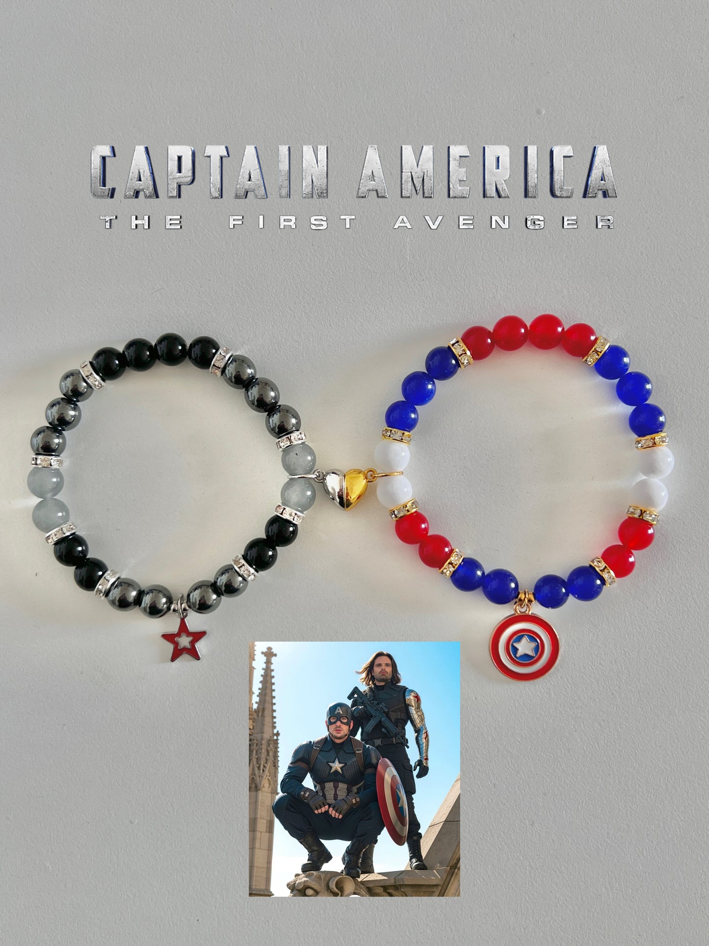 Steve Rogers & Bucky Barnes Bracelet Set