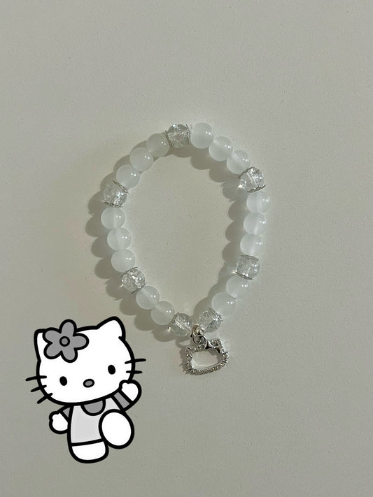 White Hello Kitty Beaded Bracelet