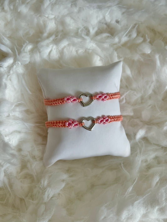 Pink Heart Exclusive Braided Bracelet