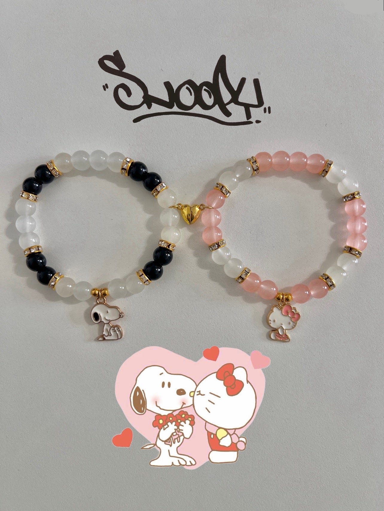 Snoopy & Hello Kitty Bracelet Set