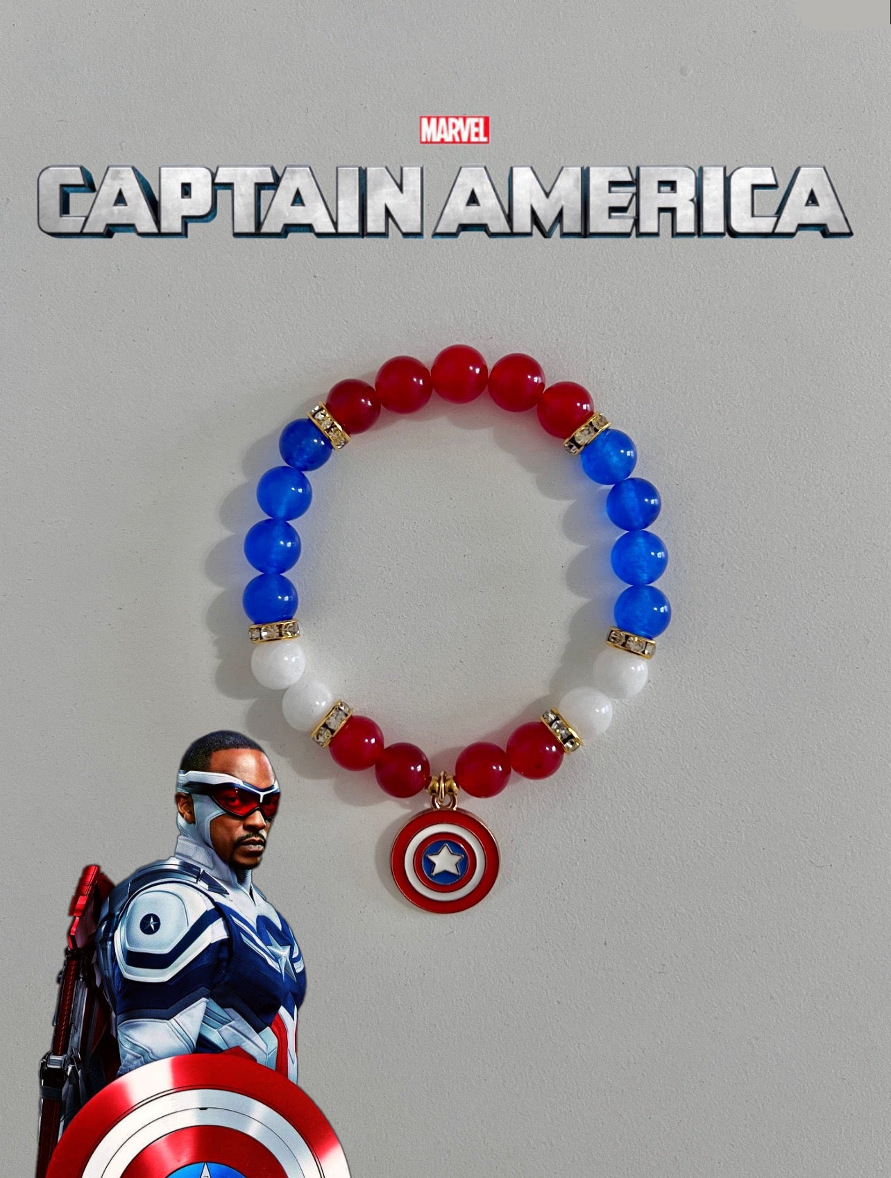 Captain America Beaded Bracelet