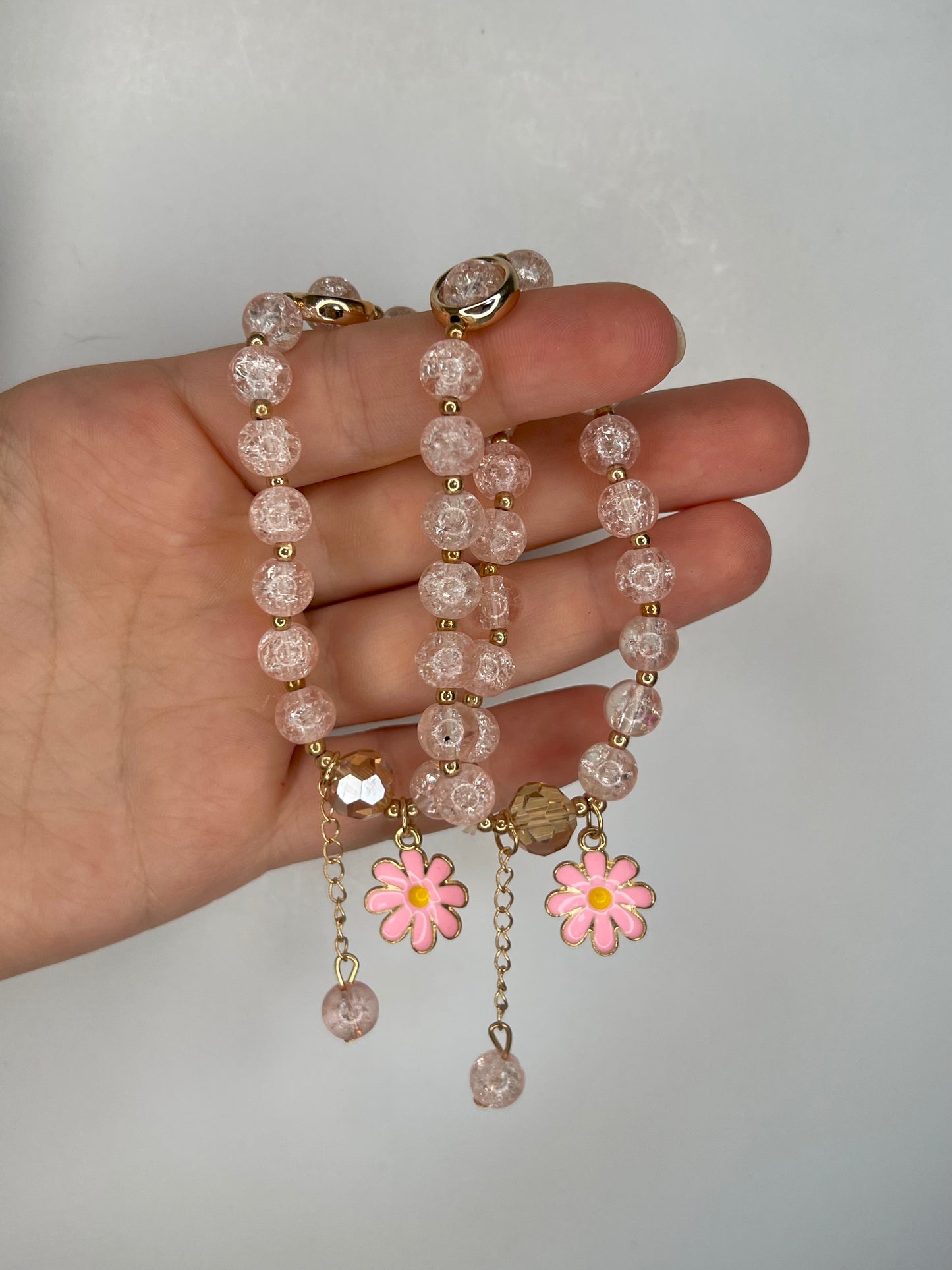 Pink Flower Exclusive Beaded Bracelet
