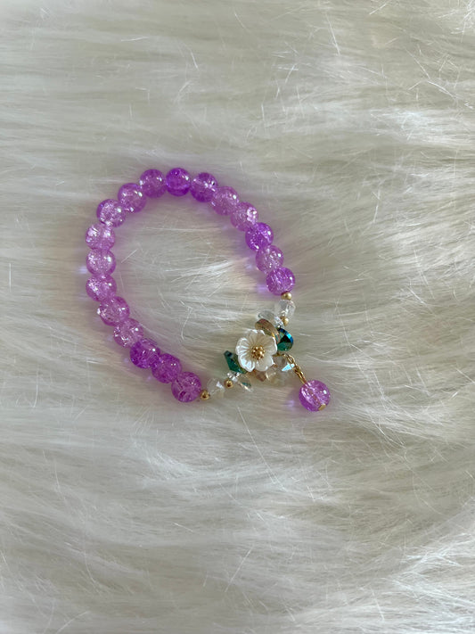 Mini Purple Flower Exclusive Beaded Bracelet