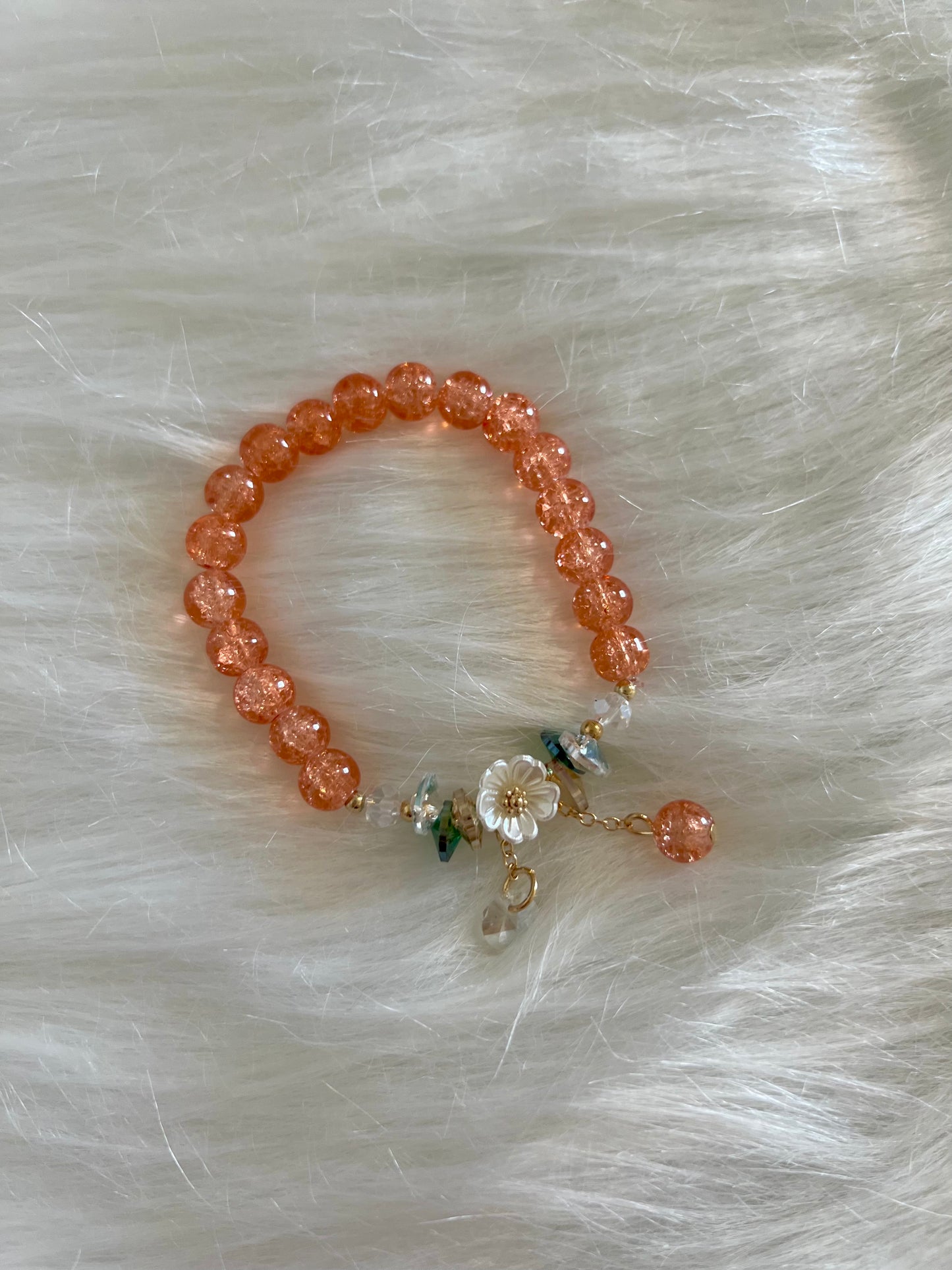 Mini Orange Flower Exclusive Beaded Bracelet