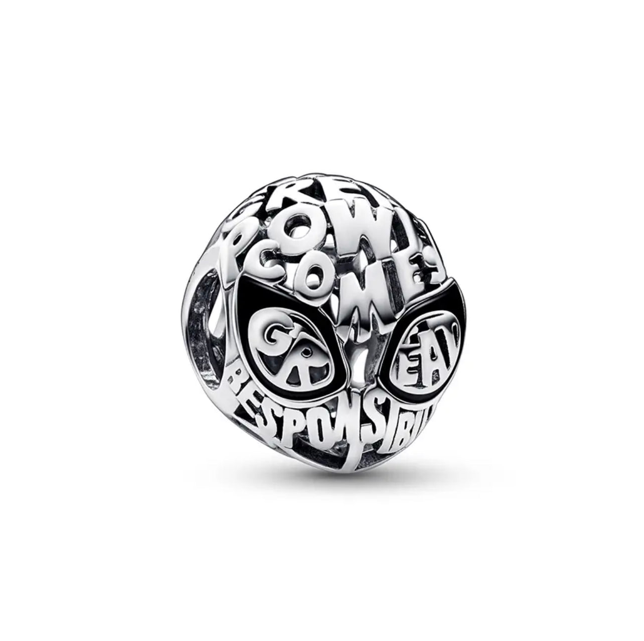 925 Sterling Silver Spiderman Mask Charm