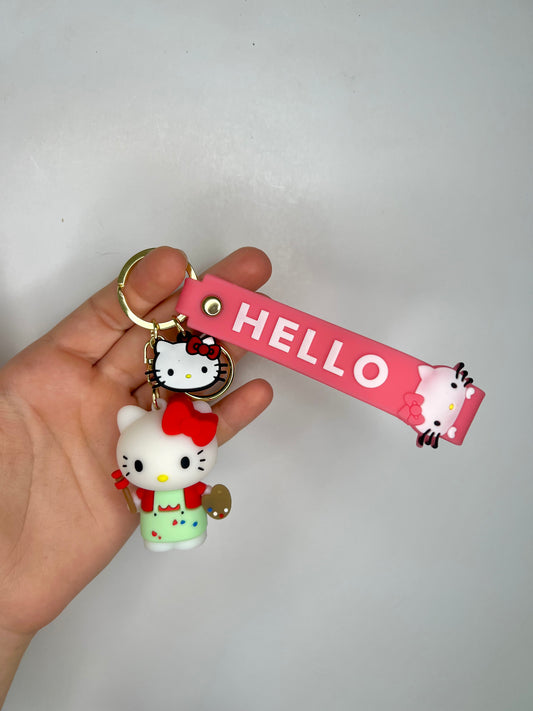Painter Hello Kitty Keychain